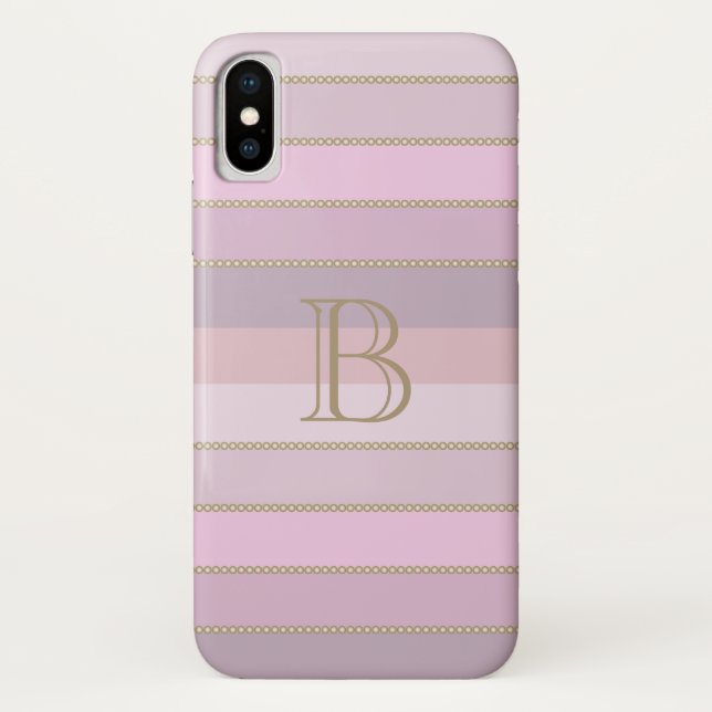 Farbtöne aus rosa Streifen, personalisiert Case-Mate iPhone Hülle (Rückseite)