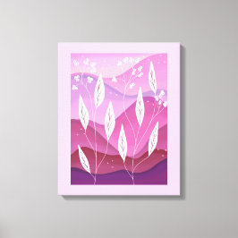 Farbtöne aus rosa weißem Leaf gesteppte Leinwand