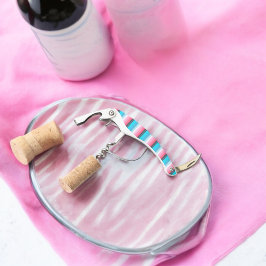 Farbtöne Blau und Rosa Streifen Kellnermesser