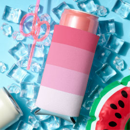 Farbtöne Blau und Rosa Streifen Selters Dosenkühler