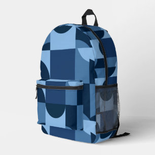 Farbtöne der blauen geometrischen Formen Bedruckter Rucksack