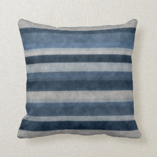 Farbtöne der blauen Imitat Korduroy gestreiftes M Kissen