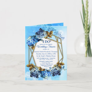 Farbtöne der Blauen Wasserfarbe Hydrangeas Dusche Einladung