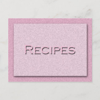 Farbtöne der rosa Rezept-Karte Postkarte