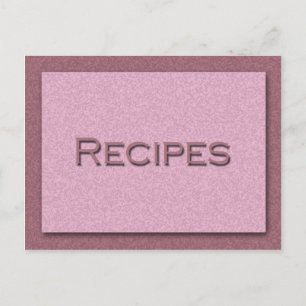 Farbtöne der rosa Rezept-Karte Postkarte