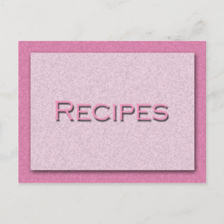 Farbtöne der rosa Rezept-Karte Postkarte