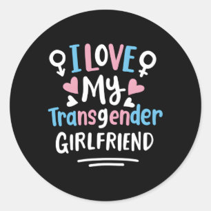Farbtöne der Trans-Pride-Markierung I-Liebe der Tr Runder Aufkleber