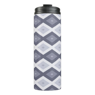 Farbtöne des blauen Rautenmusters Thermosbecher