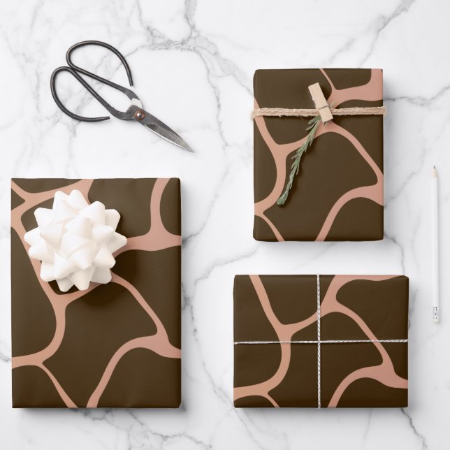 Farbtöne des braunen, glänzenden Schleifpapiers Geschenkpapier Set (Vorderseite)