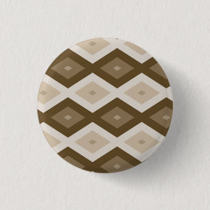 Farbtöne des braunen Rautenmusters Button