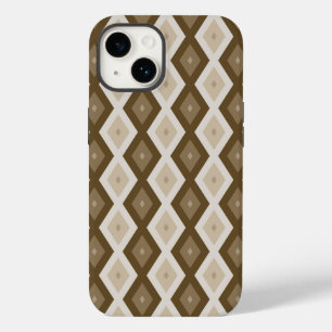 Farbtöne des braunen Rautenmusters Case-Mate iPhone 14 Hülle