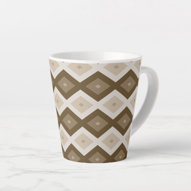 Farbtöne des braunen Rautenmusters Milchtasse (Rechte Ecke)