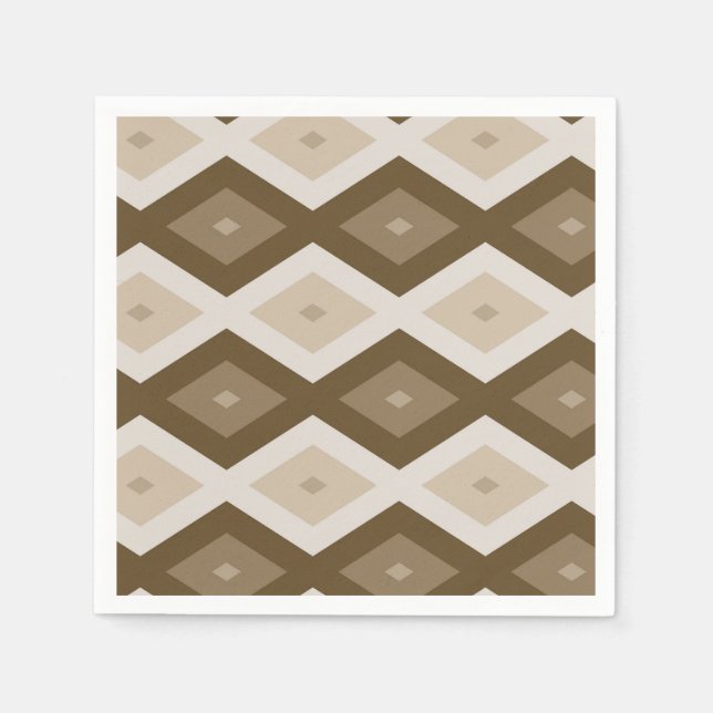 Farbtöne des braunen Rautenmusters Serviette (Vorderseite)