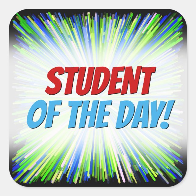 Farbtöne des Burst Patterns für grüne und blaue Li Quadratischer Aufkleber (Vorderseite)