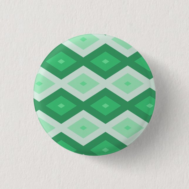 Farbtöne des grünen Diamantmusters Button (Vorderseite)