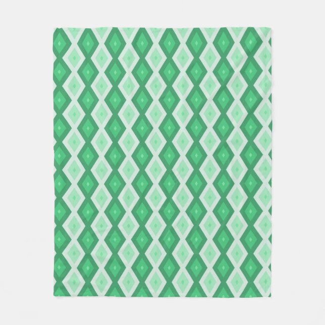 Farbtöne des grünen Diamantmusters Fleecedecke (Vorderseite)