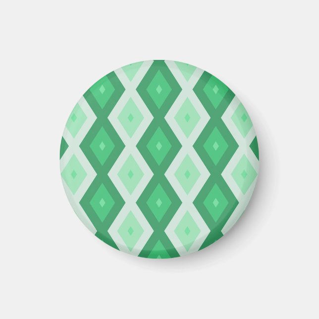 Farbtöne des grünen Diamantmusters Magnet (Vorne)