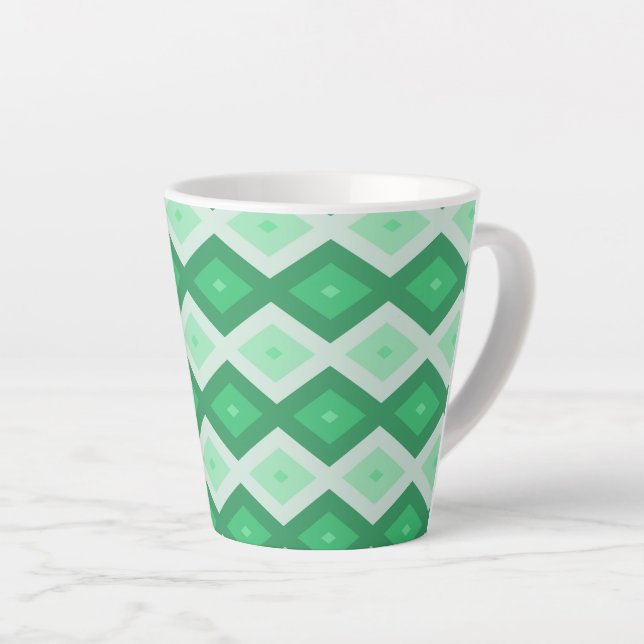 Farbtöne des grünen Diamantmusters Milchtasse (Rechte Ecke)