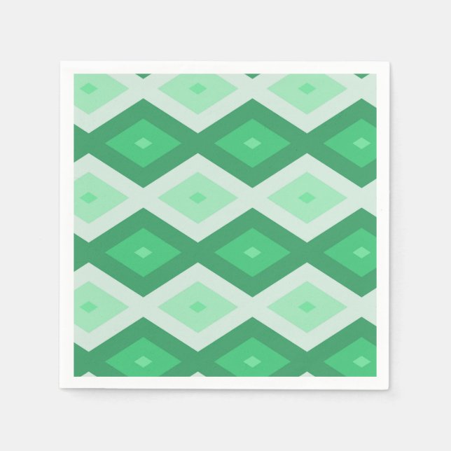 Farbtöne des grünen Diamantmusters Serviette (Vorderseite)