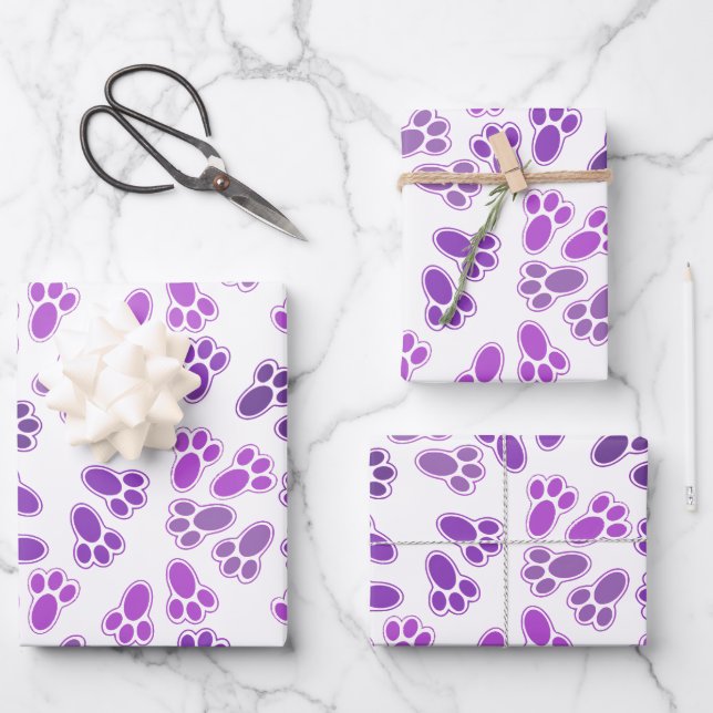 Farbtöne des Lila Ostersonnenblumenmusters Geschenkpapier Set (Vorderseite)