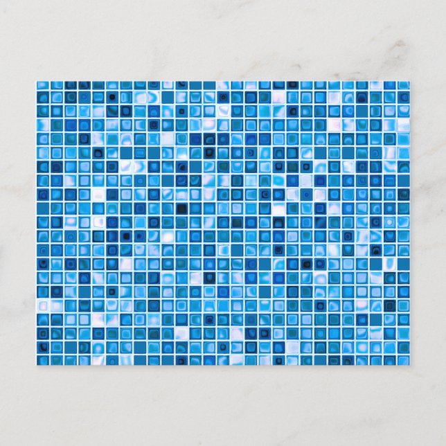 Farbtöne des Mosaikfliesen-Musters "Watery" Postkarte (Vorderseite)