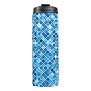 Farbtöne des Mosaikfliesen-Musters "Watery" Thermosbecher