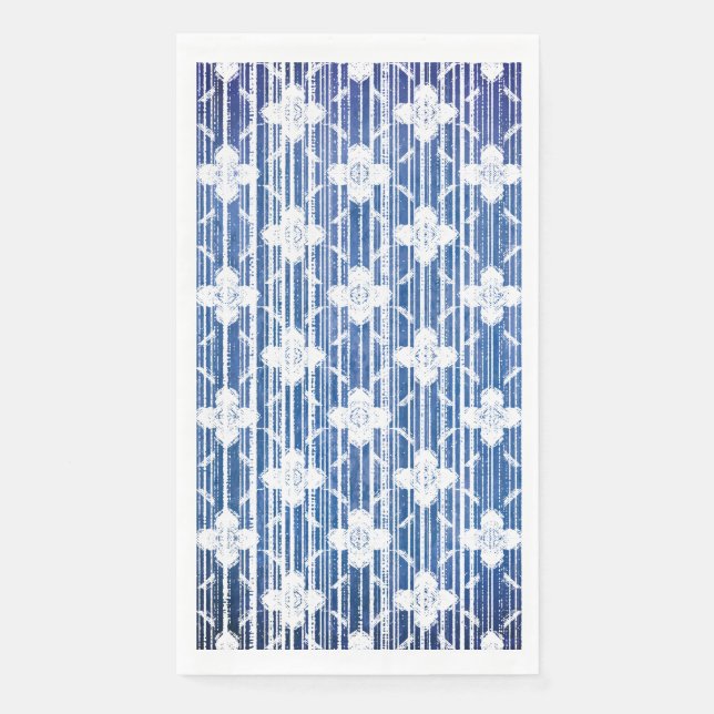 Farbtöne des Musters "Blaues weißes Ombre"-Blume Serviette (Vorderseite)
