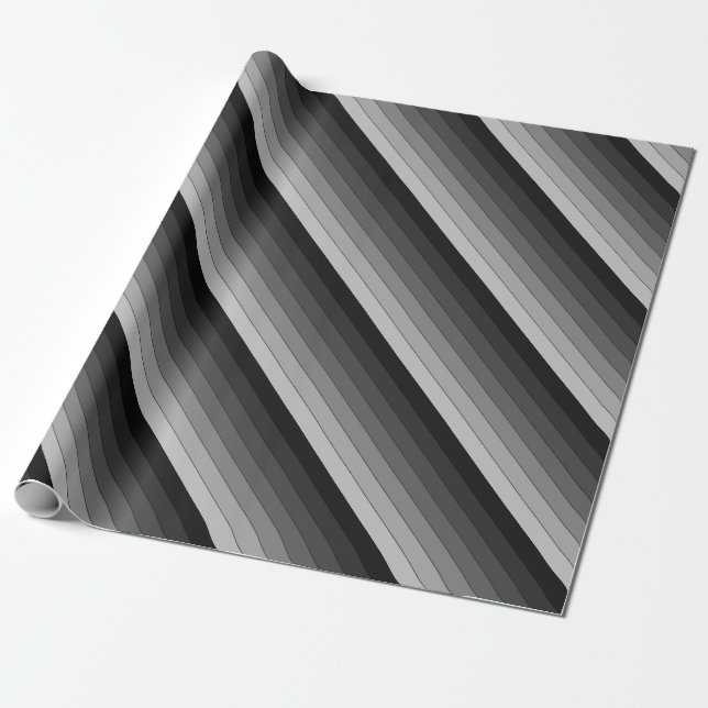 Farbtöne des Musters "Graue Streifen" Geschenkpapier (Ungerollt)