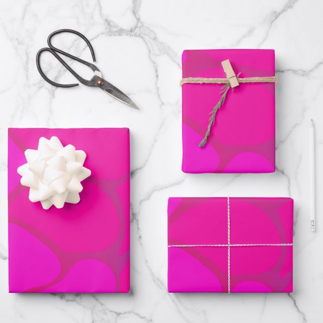 Farbtöne des rosa glänzenden Schleifpapiers  Geschenkpapier Set (Vorderseite)