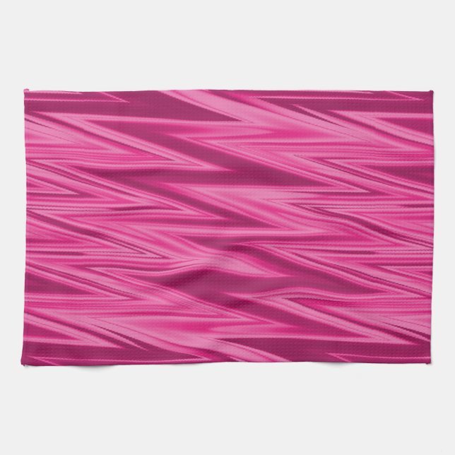 Farbtöne des rosa Zigzag-Musters Geschirrtuch (Horizontal)