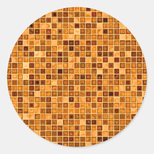 Farbtöne des rostfarbenen Orangenmusters "Watery"  Runder Aufkleber (Vorderseite)