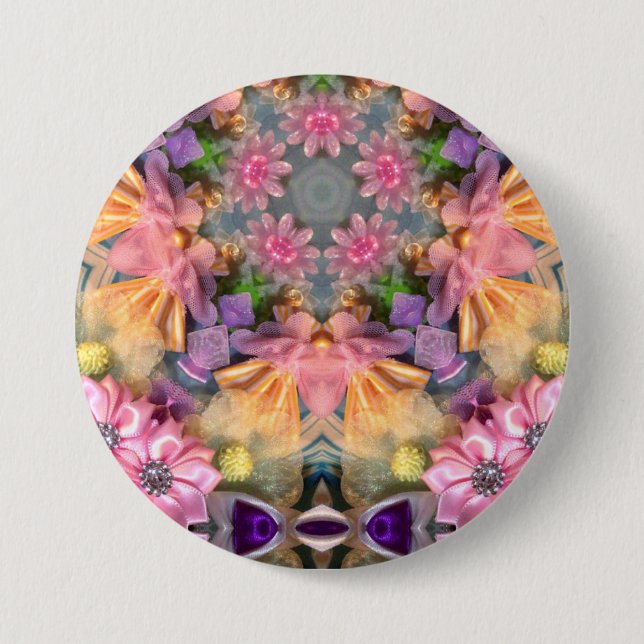 ~ Farbtöne Gelb, Lila, Rosa, Blau ~ Schaltfläche Button (Vorderseite)