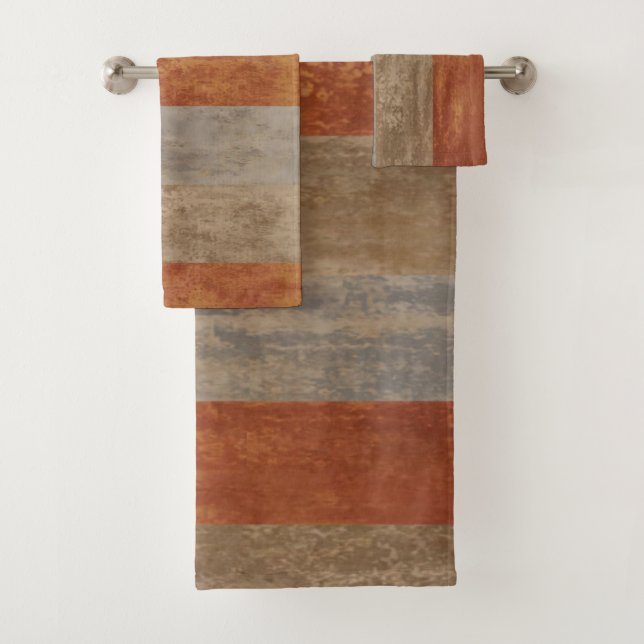 Farbtöne Grau und Orange Ombre Streifen Badhandtuch Set (Insitu)