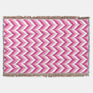 Farbtöne in rosa und weißem Zigzag Zickzack Decke