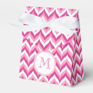 Farbtöne in rosa und weißem Zigzag Zickzack Geschenkschachtel
