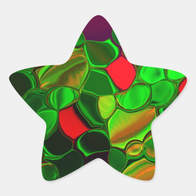 Farbtöne, Kreise und abgerundete Formen Stern-Aufkleber (Vorderseite)