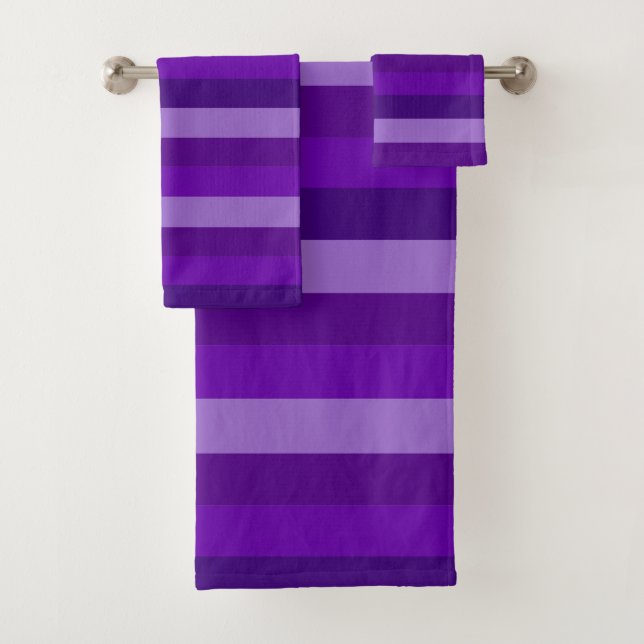 Farbtöne Lila Streifen Badhandtuch Set (Insitu)