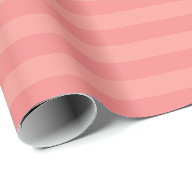 Farbtöne Peach Stripes Benutzerdefiniertes Vorlage Geschenkpapier (Rolleneckpunkt)