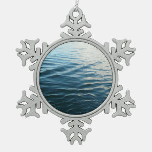 Farbtöne von Abstrakter Naturfotografie Schneeflocken Zinn-Ornament