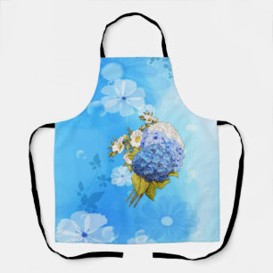 Farbtöne von Blauen Wasserfarben-Hydrangeas-All-ov Schürze