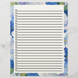 Farbtöne von Blue Florals zu erledigen Briefbogen