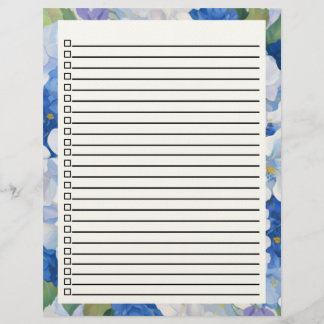 Farbtöne von Blue Florals zu erledigen Briefbogen