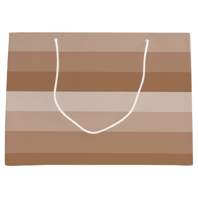 Farbtöne von braunen Streifen Große Geschenktüte (Vorderseite)