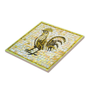 Farbtöne von gelben, weißen und schwarzen Mosaik Fliese