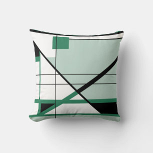 Farbtöne von grün Schwarz-weiß geometrisch Abstrak Kissen