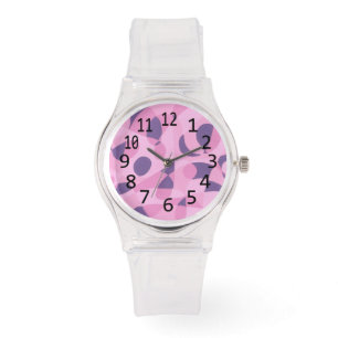 Farbtöne von Lila Abstrakten Formen Armbanduhr