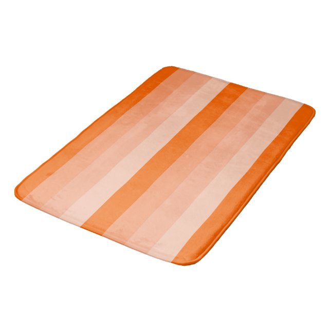 Farbtöne von Orange Streifen Badematte (Schrägansicht)
