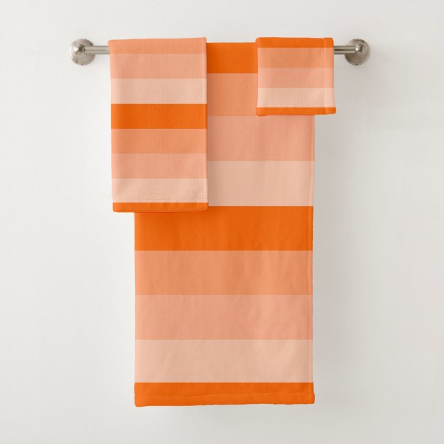 Farbtöne von Orange Streifen Badhandtuch Set (Insitu)