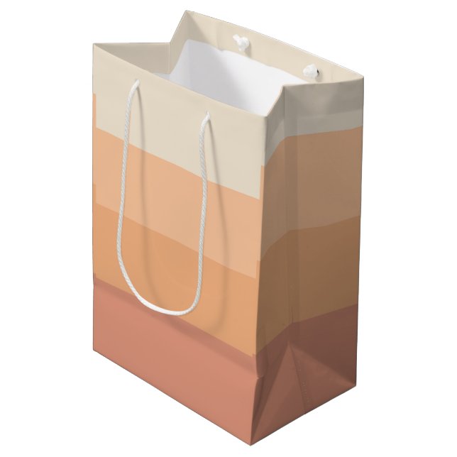 Farbtöne von Peach Gradient Mittlere Geschenktüte (Vorderseite Schrägansicht)