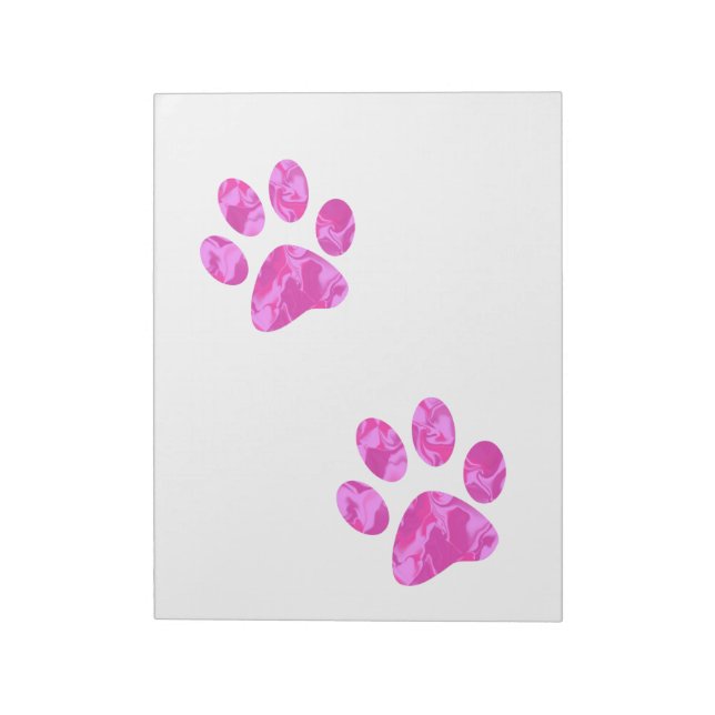 Farbtöne von rosa Paws Notizblock (Rotiert)